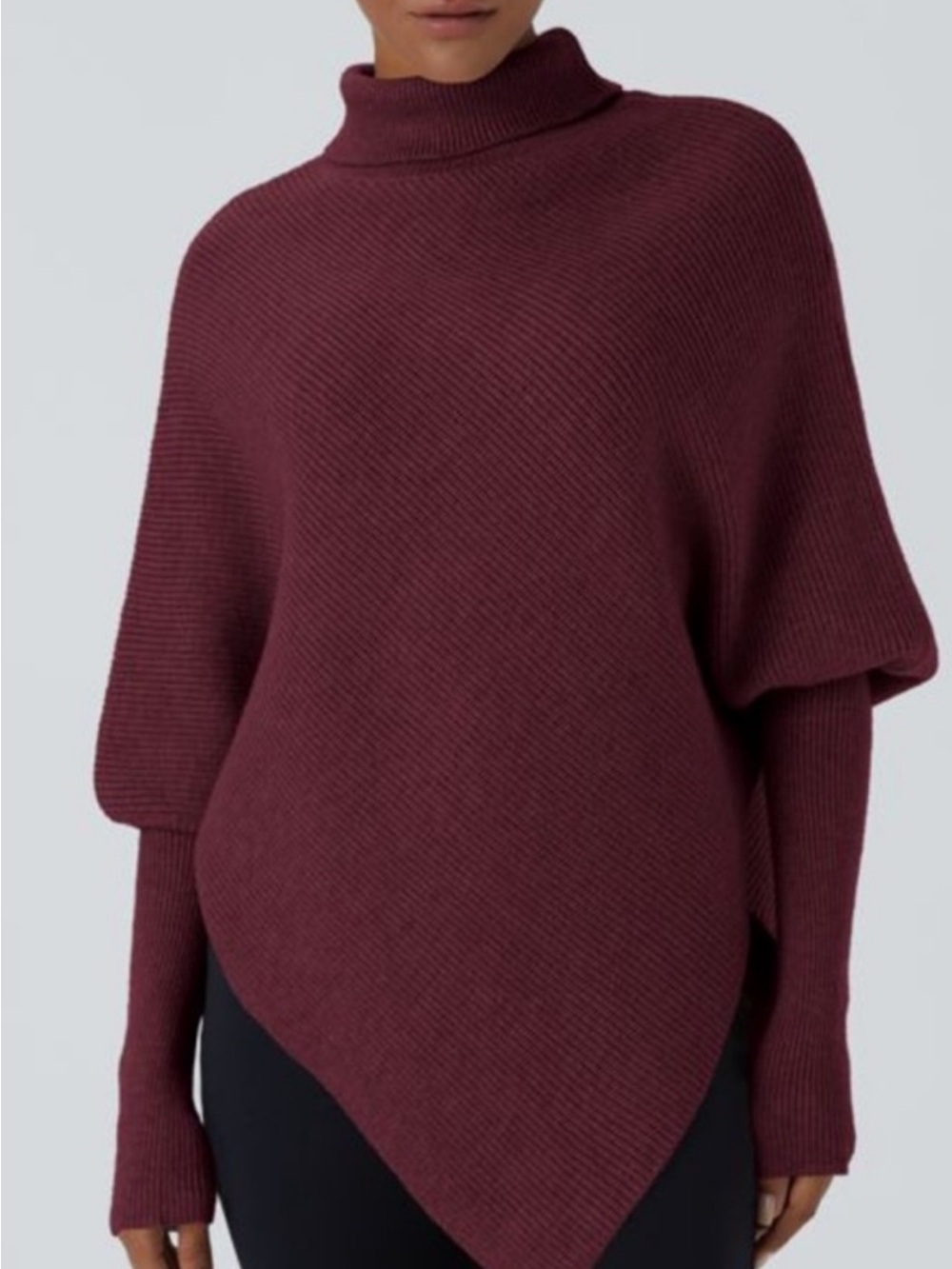 HALARA Burgundy XL Cowl Turtleneck Sweater NWOT